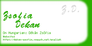 zsofia dekan business card