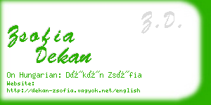 zsofia dekan business card